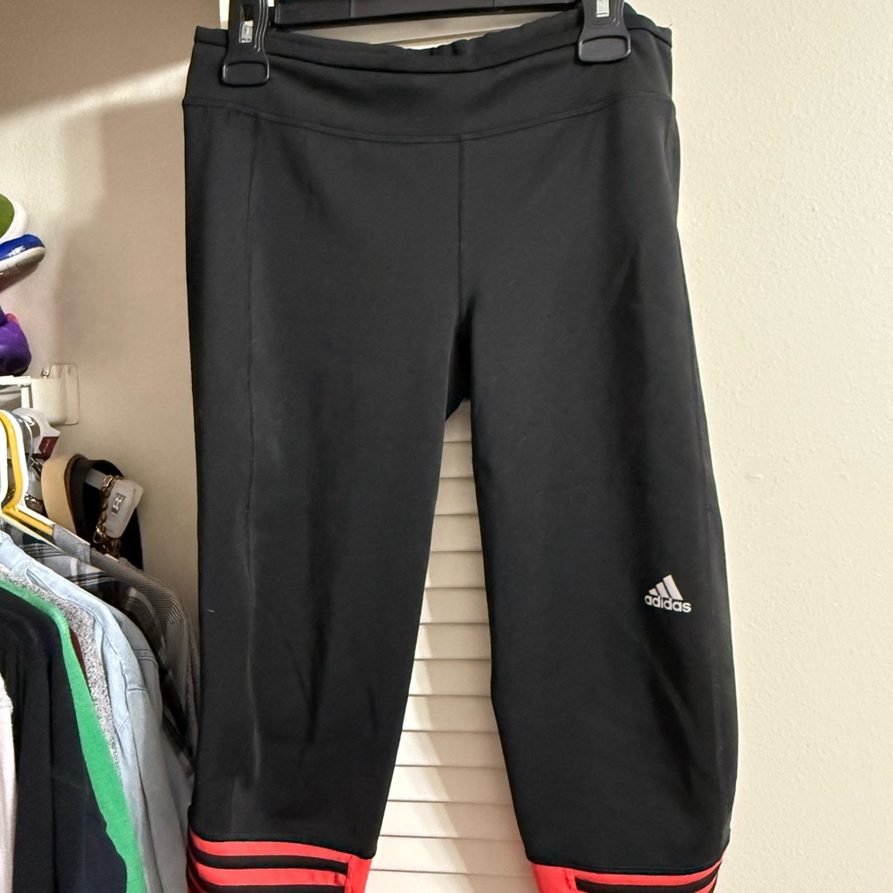 Adidas Black and Red Leggings